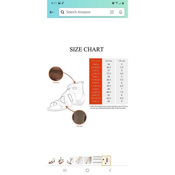 New Size 6.5 White Dream Pairs Elastica-8 Elastic Ankle Strap Sandals Su… - Picture 4 of 6